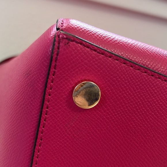 Michael Kors Fuchsia Pink Limited Edition LOVE Studded Voyager Tote - Picture 9 of 13